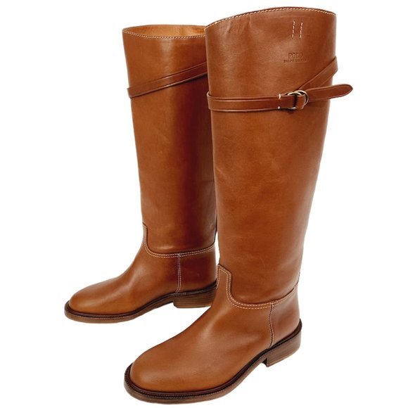 Ralph Lauren Shoes - $700 POLO RALPH LAUREN VACHETTA LEATHER RIDING BOOTS IN CUOIO